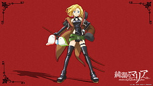 blonde haired female anime character, Junketsu no Maria, witch HD wallpaper