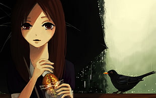 brown-haired female character illustration