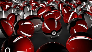 red-and-white Pokeball lot, video games, Pokemon Go HD wallpaper