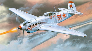 gray fighting plane illustration, army, Yakolev Yak-9K, Soviet Air Forces, military aircraft HD wallpaper