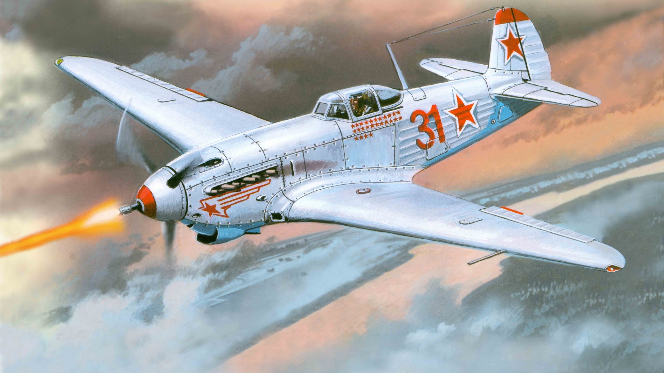 gray fighting plane illustration, army, Yakolev Yak-9K, Soviet Air Forces, military aircraft