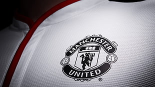 white Manchester United top closeup HD wallpaper