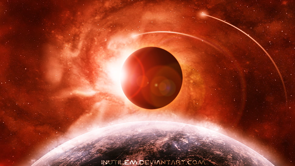 brown and white ceramic plate, planet HD wallpaper