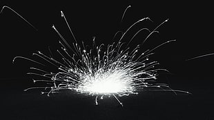 fireworks illustration, sparkler, fireworks, monochrome, abstract