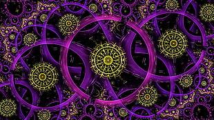 round pink and purple 3D wallpaper