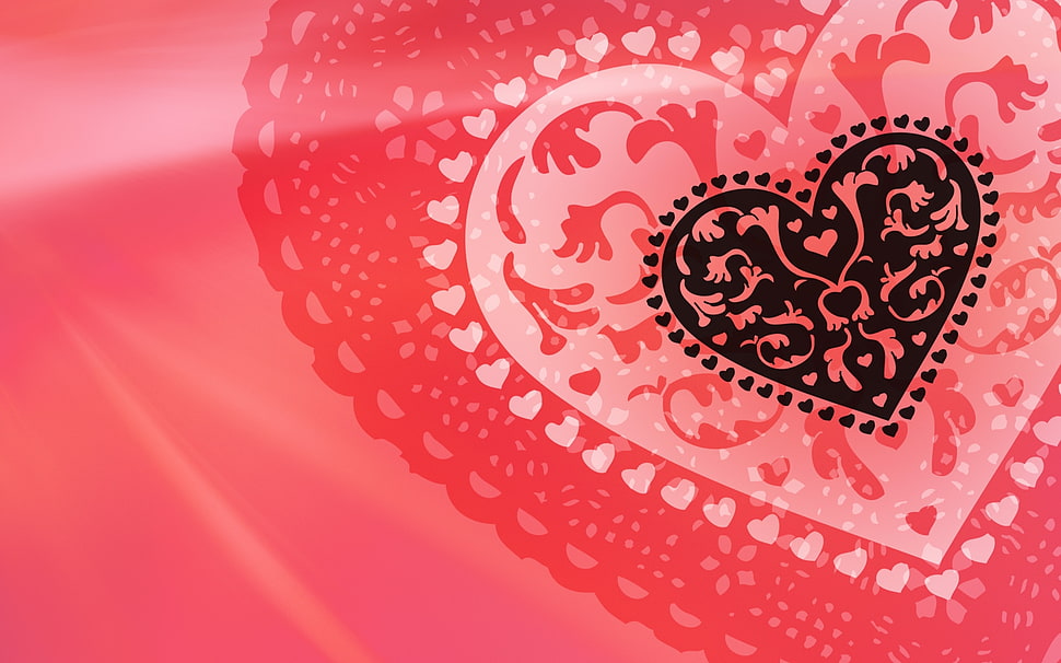 black and red heart painting HD wallpaper