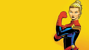 yellow haired female character, Captain Marvel, Carol Danvers, Marvel Comics, superhero HD wallpaper