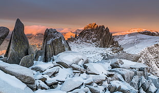 photo of rock mountain, snowdonia HD wallpaper