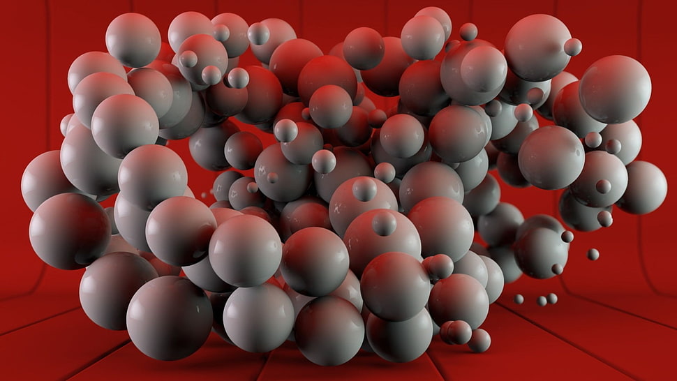 gray 3D bubbles illustration HD wallpaper