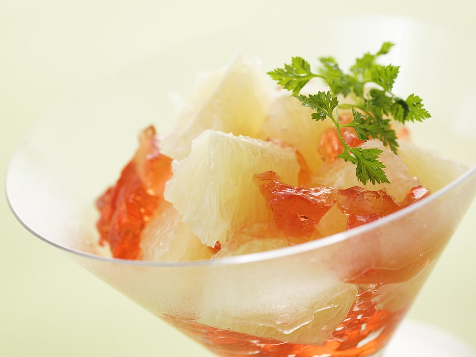 fruit salad on glass HD wallpaper