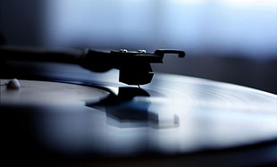 black turntable, vinyl, record players, music