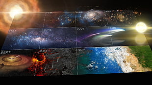 galaxy images in calendar HD wallpaper