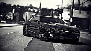 Chevrolet coupe, Chevrolet Camaro, car, muscle cars, black