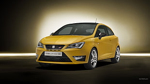 yellow Seat Toledo coupe, Seat Ibiza, car, concept cars, yellow cars HD wallpaper