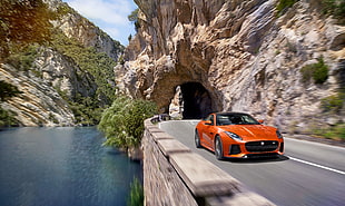 orange Maserati Grand Turismo HD wallpaper