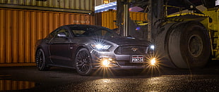 gray Ford Mustang, Ford Mustang GT, vehicle, car, Headlights