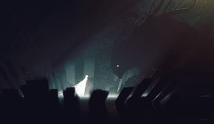 drawing, lights, dark, white
