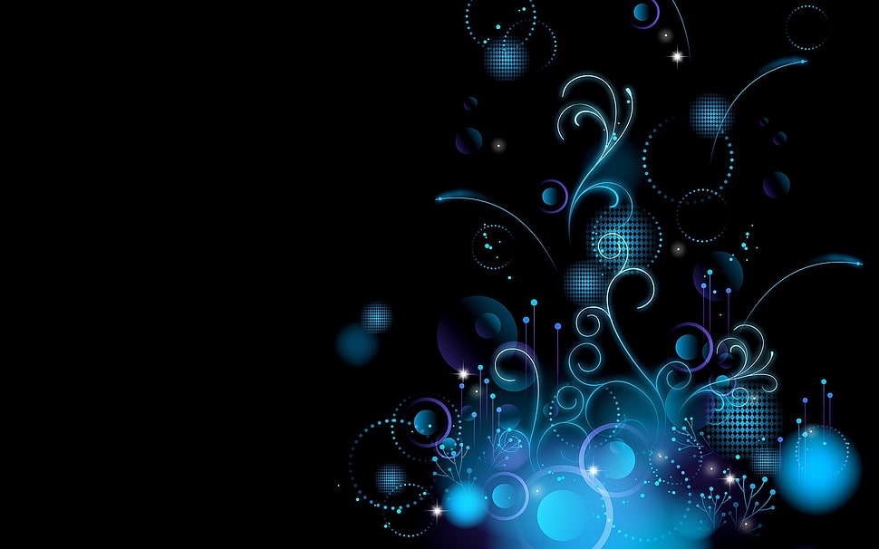 blue and purple illustration HD wallpaper