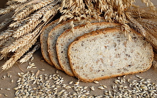 photo of sliced wheat bread