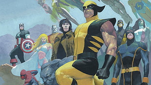 Marvel Superheroes illustration, X-Men, Marvel Comics, The Avengers, artwork