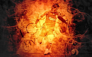 soccer player illustration HD wallpaper
