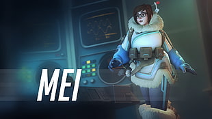 Mei character graphic wallpaper, Overwatch, Blizzard Entertainment, video games, Ferexes