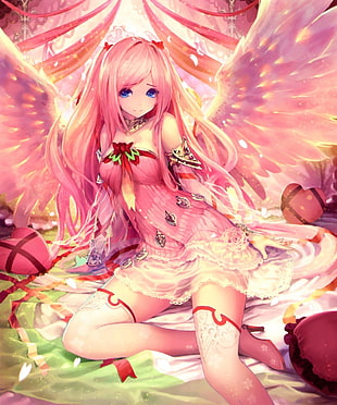 pink haired female anime character wallpaper