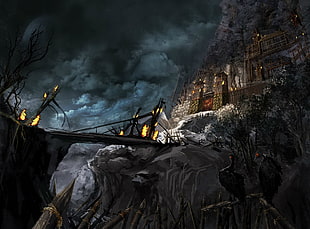 video game screenshot, castle, artwork, fantasy art