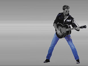 George Michael playing guitar HD wallpaper