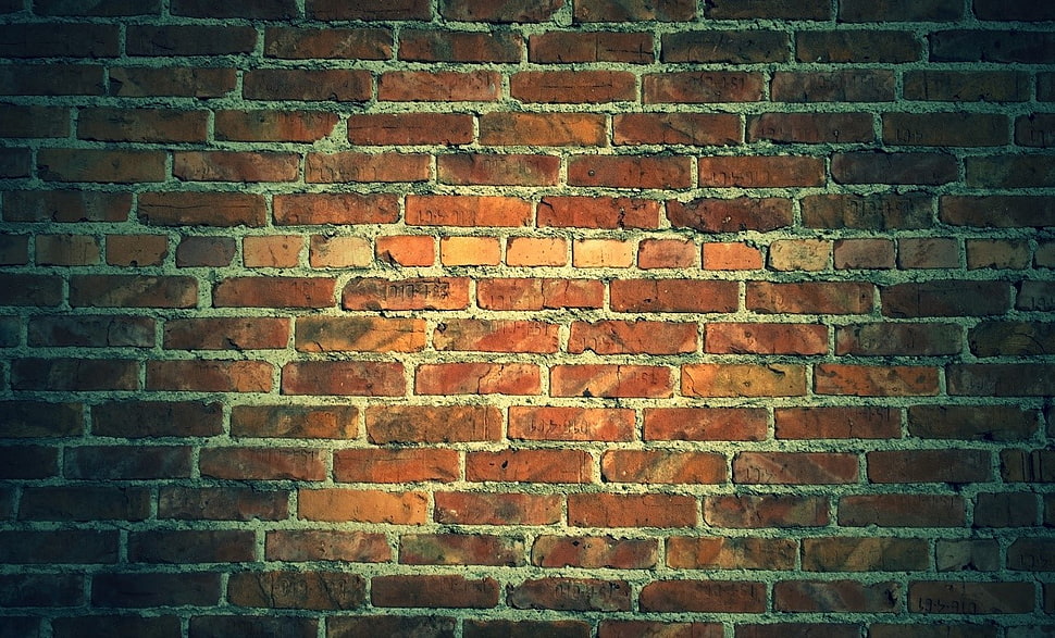 green and brown area rug, bricks HD wallpaper