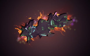 black and mutlicolored illustration digital wallpaper
