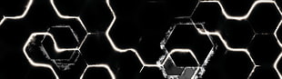 multiple display, abstract, dark, hexagon