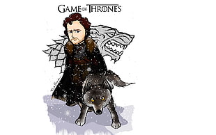 Game of Thrones graphic art, Game of Thrones, cartoon, Robb Stark HD wallpaper