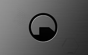 round black and gray logo, Black Mesa, minimalism