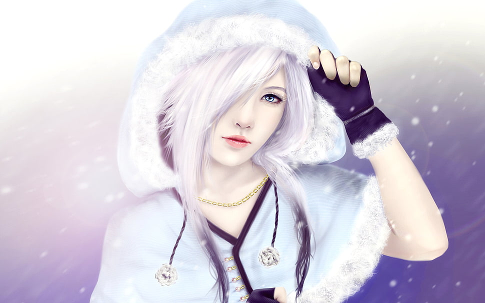 white haired female character wallpaper, fantasy art, anime HD wallpaper