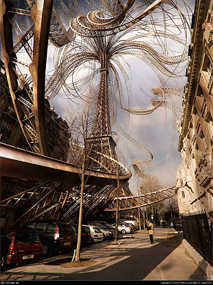 Eiffel Tower abstract art, abstract, Eiffel Tower, Paris, digital art HD wallpaper