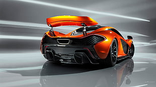orange super car, McLaren P1, McLaren, car, Super Car 