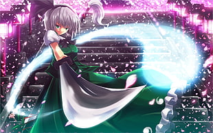 Female with katana anime character illustration