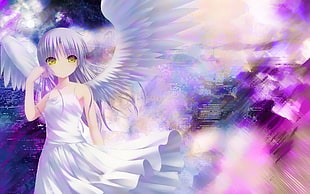 angel girl in white dress animation
