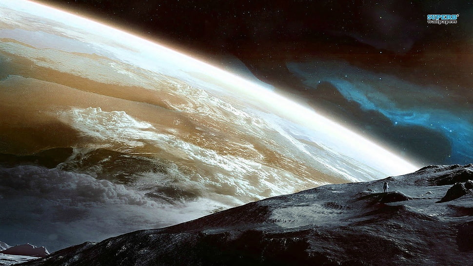 planet illustration, space HD wallpaper