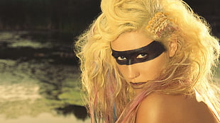 woman with black eye mask portrait