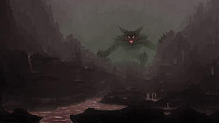 black monster illustration