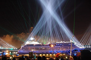 lighted stage, cruise ship, ship, vehicle HD wallpaper
