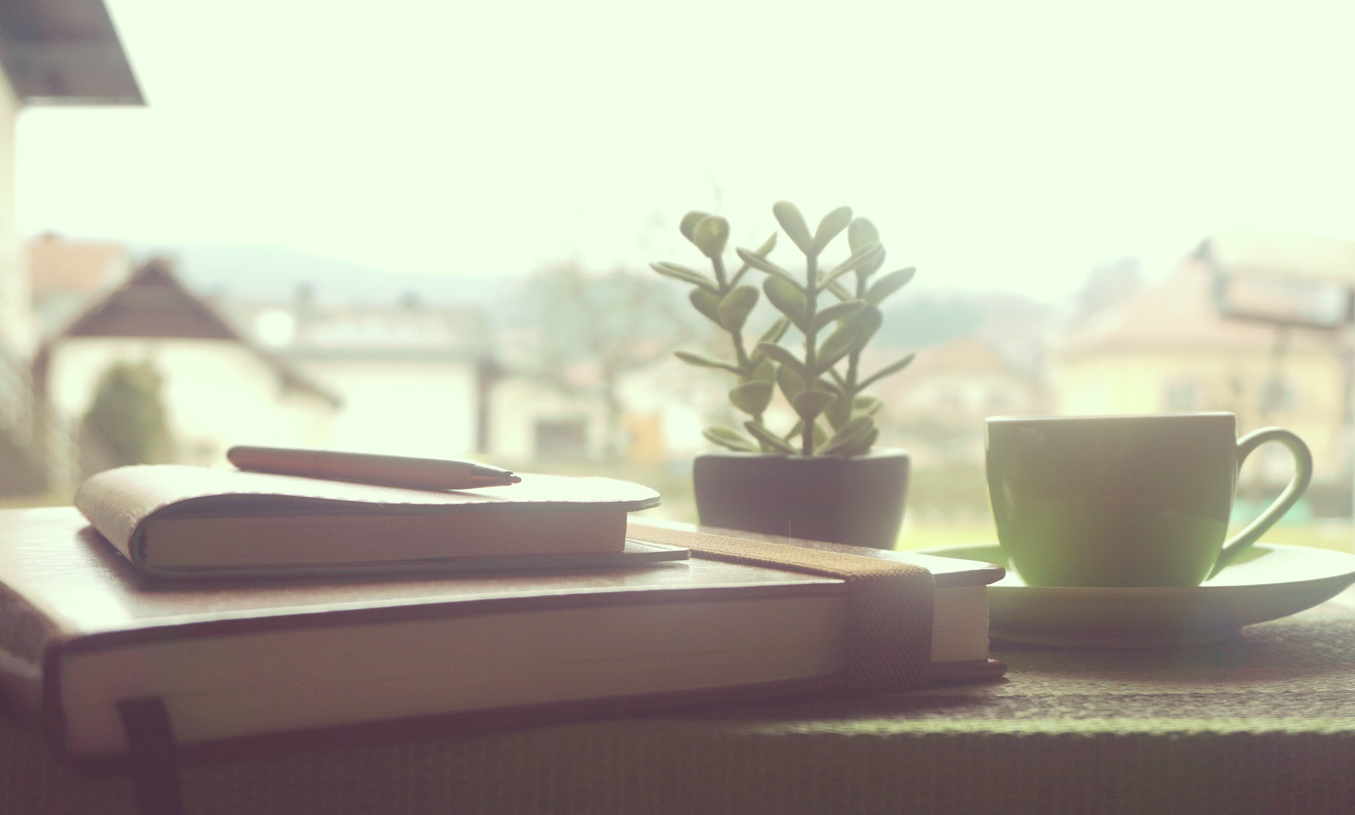 books near tea cup