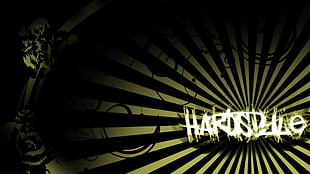 yellow and black wallpaper, hardstyle, music, typography, digital art