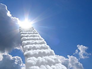 clouds stairway to heaven during day time HD wallpaper