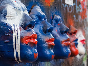 face paintings, Sculpture, Art, Face HD wallpaper