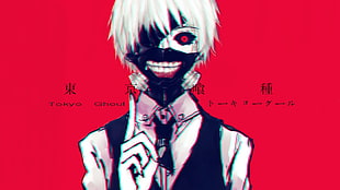 Tokyo Ghoul Ken Kaneki with mask illustration HD wallpaper