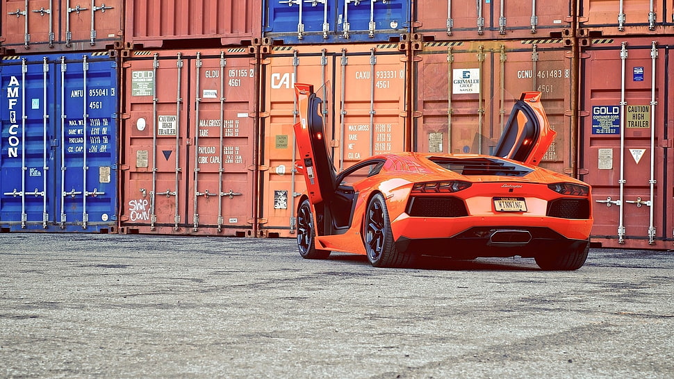 red coupe, car HD wallpaper