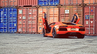 red coupe, car